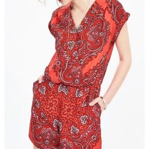 Banana Republic red paisley romper